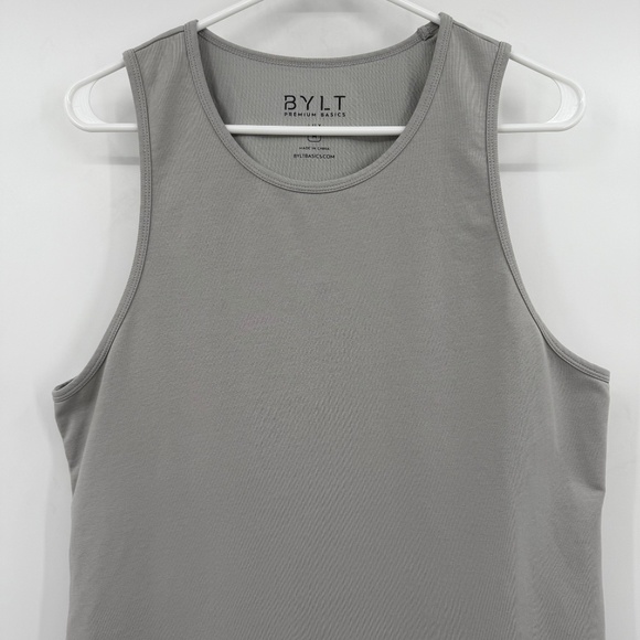 Bylt Tank Top Men Medium Gray Drop Cut Lux Athletic Gym Muscle Workout Premium - Picture 2 of 9